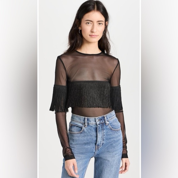🏷️🔖 NWT Norma Kamali Fringe Top - Picture 3 of 9